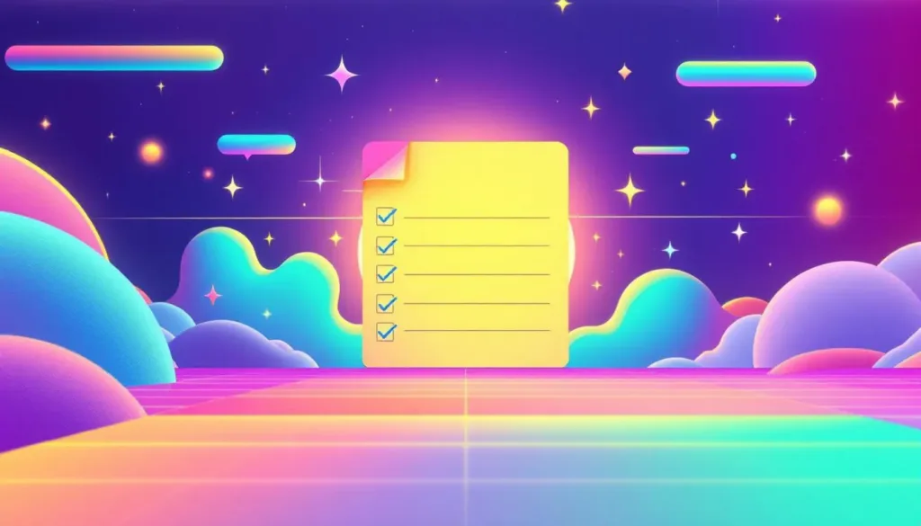 A decorative graphic of a checklist